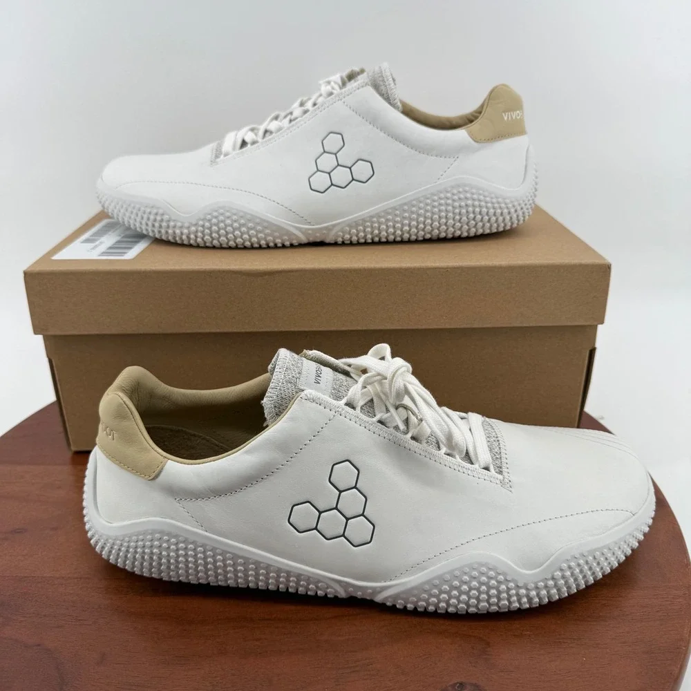 Vivobarefoot Motus Studio Sneaker LTH White Leather Minimalist Men EU46/US 12.5